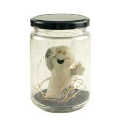 196-12234 GHOST IN JAR WITH LED LIGHTS