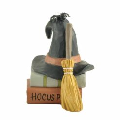 196-12235 WITCH HAT ON BOOKS WITH BROOM