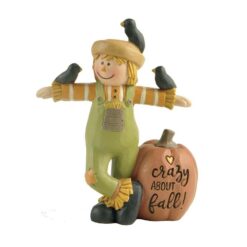 196-12243 3.5" scarecrow with pumpkin&crows