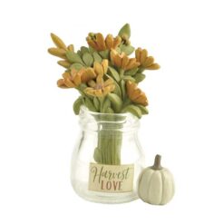 196-12253 Sunflowers w/glass jar-Harvest LOVE