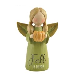196-12278 FALL IS HERE ANGEL WITH PUMPKIN