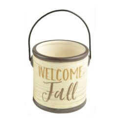 196-39454 WELCOME FALL CERAMIC CONTAINER WITH HANDLE