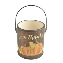 196-39489 GIVE THANKS CERAMIC CONTAINER WITH HANDLE