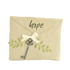 1966-11982 Envelope hope plaque w/key & black easel