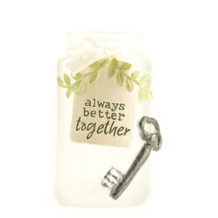 1966-11983 Mason jar w/together plaque & key