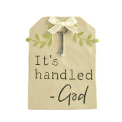 1966-11984 It's handled god plaque w/key & black easel