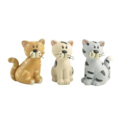 1966-12453 S/3 MINATURE TAN/WHITE/GRAY CATS