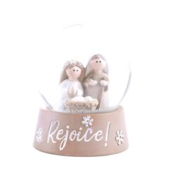 198-12338 REJOICE SNOW GLOBE WITH HOLY FAMILY