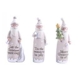 198-12339 SET OF 3 SANTAS WITH BELLS