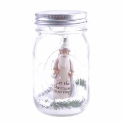 198-12340 Giftbag santa in the glass jar w/LED fairy light