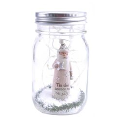 198-12341 Star santa in the glass jar w/LED fairy light