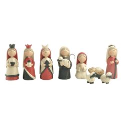 198-12347 S/9 red & black nativity family