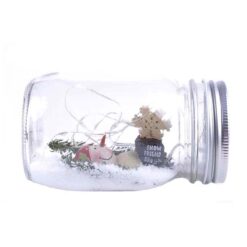198-12361 SNOW FRIEND LIKE YOU SNOWMAN IN MASON JAR WITH LIGHTS