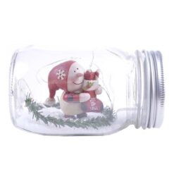 198-12364 JOY TO YOU SNOWMAN IN JAR WITH LIGHTS