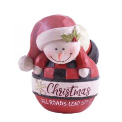 198-12365 ALL ROADS LEAD HOME SNOWMAN ON CHRISTMAS BULB