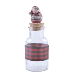 198-12366 BOTTLE WITH "ALL ROADS LEAD HOME" SNOWMAN ON CORK