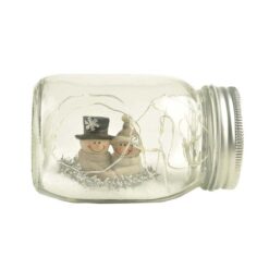 198-12376 SNOWAN COUPLE IN JAR WITH LIGHTS