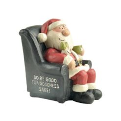 198-12377 BE GOOD SANTA WITH SNOW BABIES IN CHAIR