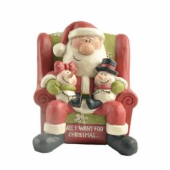 198-12379 Santa holding little snowmen sitting on sofa