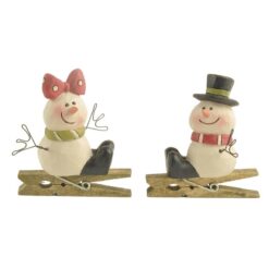 198-50000 S/2 clips-sitting snowmen girl & boy