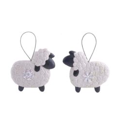 198-52042 S/2 sheep ornament w/snowflake