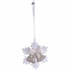 198-52047 CHRISTMAS BELLS WITH "BELIEVE" TAG ORNAMENT