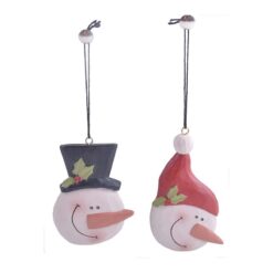 198-52057 S/2 ornament-snowman in red and black plaids