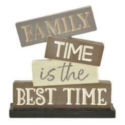 1911-12523  "FAMILY TIME IS THE BEST TIME" STACKED BLOCKS