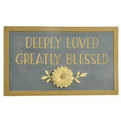 1911-12636 DEEPLY LOVED…& flower plaque w/easel