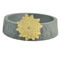 1911-12637 Gold flower candle jar holder