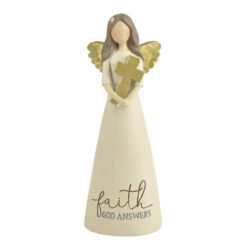 1911-12695 "FAITH GOD ANSWERS" ANGEL WITH HEART