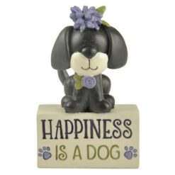 201-12487 "HAPPINESS IS A DOG" PUP ON BLOCK