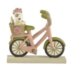 201-12495 PINK BIKE WITH PUP IN BASKET