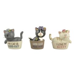 201-12497 SET OF 3 KITTENS IN THEIR BEDS