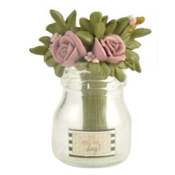 201-12516 Flower w/glass jar-You MAKE MY day