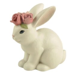 201-12617 LG. SITTING BUNNY WITH FLOWER HAT