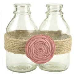 201-12632 glass jars with rop and ranunculus