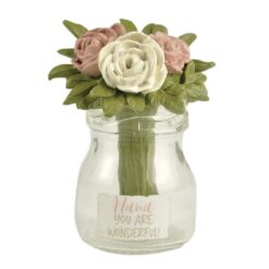 201-12842 "NANA YOU ARE BEAUTIFUL" VASE WITH FLOWERS