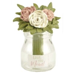 201-12845 "LOVE YOU MOM" VASE WITH FLOWERS