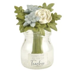 201-12849 "THANKS FOR ALL YOU DO TEACHER" VASE WITH FLOWER POT