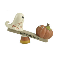 206-12562 "GHOST AND PUMPKIN ON TEETER-TOTTER"