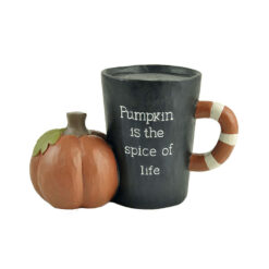 206-12563 4" Pumpkin w/coffee cup