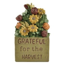 206-12910 GRATEFUL FOR THE HARVEST CRATE WITH FLOWEERS