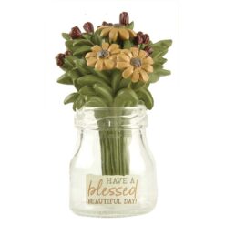 206-12916 HAVE A BLESSED BEAUTIFUL DAY VASE WITH FALL FLOWERS