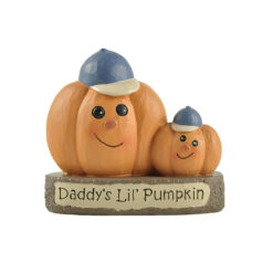 206-12988 Pumpkin father & son on log