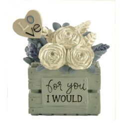 2066-12822 Ranunculus on wood box flower box