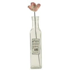 2066-12824 "ENJOY WHERE YOU ARE" BOTTLE WITH FLOWER