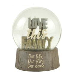 2066-12993 Family plaque on base 100mm snow globe