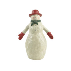 208-12627 SNOWMAN WITH PINE BRANCH HAT AND GREEN SCARF