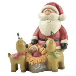 208-12663 SANTA WITH BABY JESUS AND REINDEER